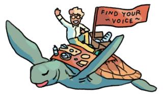 Find your voice - a child riding a whale